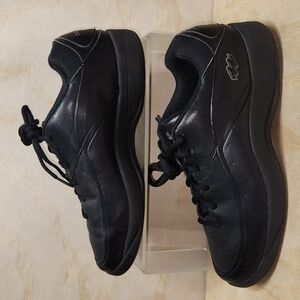 Natural Sport Despina Black Leather Shoe Women 8.5 W Athletic Sneaker Walking